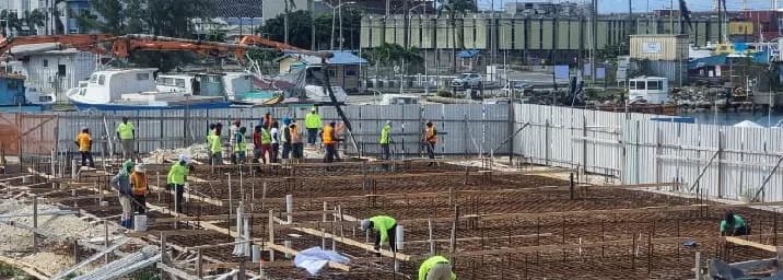 Construction works at the Barbados Port