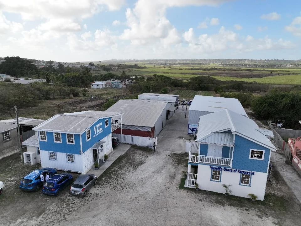 Aerial view of the Versatile Group head office and facility in Barbados